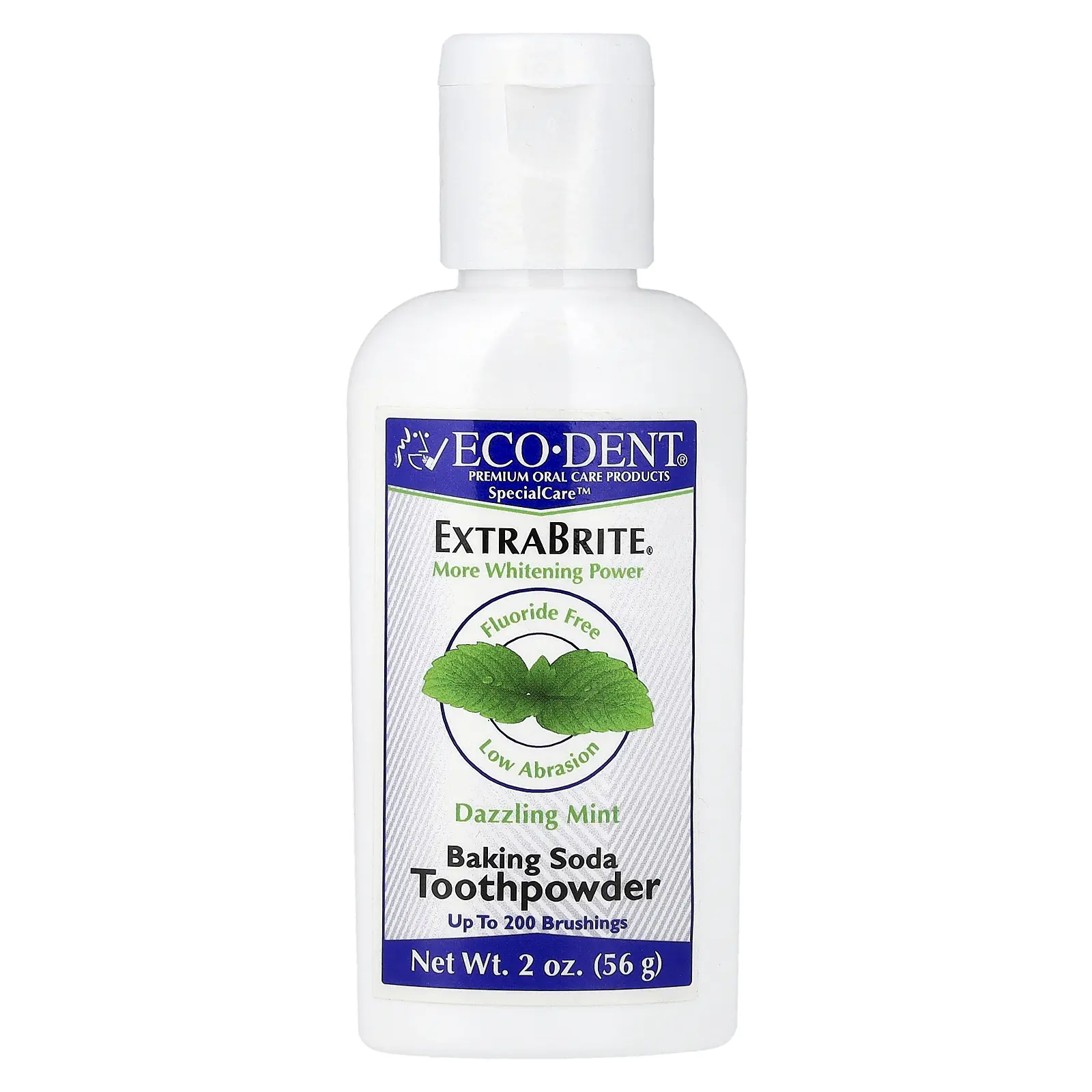 Eco-Dent ExtraBrite®, Baking Soda Tooth Powder, Fluoride Free, Dazzling Mint, 2 oz (56 g)