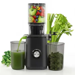 Slow Cold Pressed Juicer Machine, 4.25in Wide Feed Chute Fruit & Vegetable Extractor, 200W Slow Grinding Design, Whole Produce Compatible, High Juice Yield