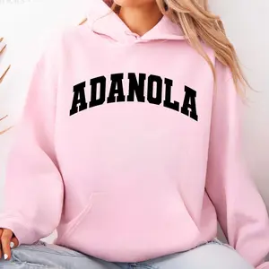 Adanola Hoodie, Trendy Minimalist College Style Hoodie Graphic Sweatshirt for Men Women Casual Streetwear Gift Idea Birthday Holiday Back to School Outfit Cozy Comfortable Everyday Wear Clean Aesthetic Chill Vibes Effortless Style