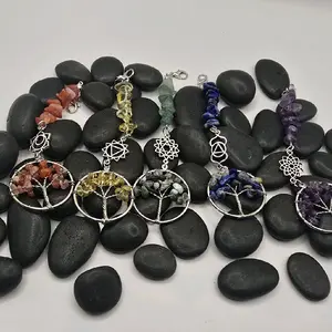 Tree of Life Crystal Bag Charm – One of a Kind Chakra Keychain