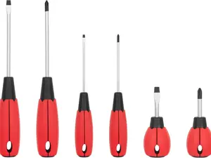 Magnetic Screwdriver Set, 6-Piece Screw Drivers Tool Set 3 Phillips and 3 Flat Head, Standard Screw Driver and Stubby Screwdriver Have Professional Cushion Grip
