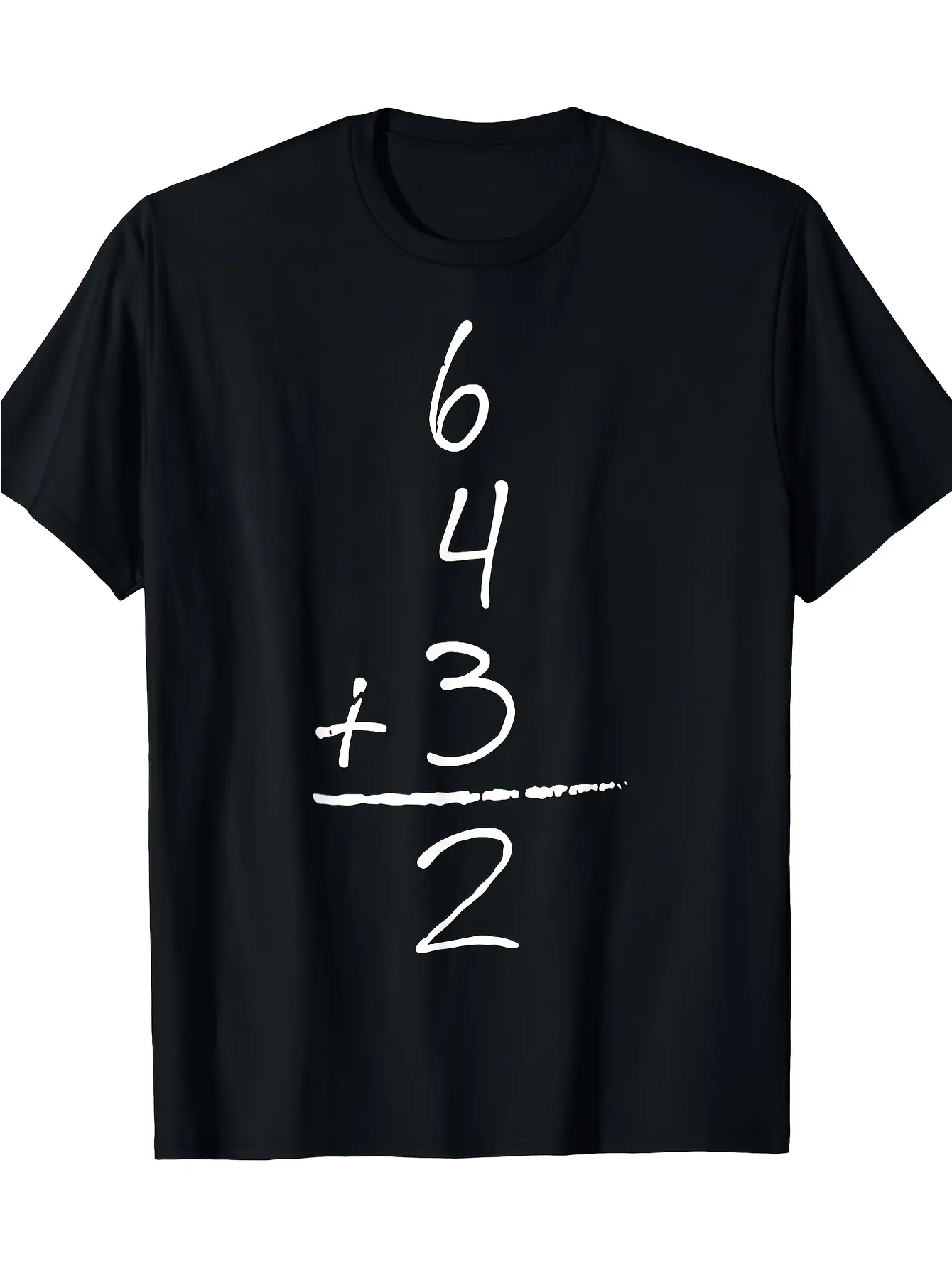 Men's Baseball Graphic T-Shirt - Vintage Sports design with numbers 6/4/3/2 - Soft Breathable Cotton Crew Neck Tee - Black Shirt with White print - Regular Fit Casual Baseball Fan Apparel - Machine Washable Casual Attire Gift for Players & Math Nerds, Uni
