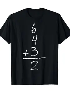 Men's Baseball Graphic T-Shirt - Vintage Sports design with numbers 6/4/3/2 - Soft Breathable Cotton Crew Neck Tee - Black Shirt with White print - Regular Fit Casual Baseball Fan Apparel - Machine Washable Casual Attire Gift for Players & Math Nerds, Uni