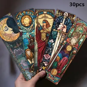 Tarot Card Pattern Bookmark, 30pcs/set Creative Whimsical Tarot Card Bookmark, Vivid Reading Marker, Reading Accessories for Home School Office