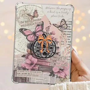 Coquette Black Lace Pumpkin Bow Spooky Kindle Grip Book Bookish Magnetic Kindle Grip Book Lover Kindle Accessories Phone Holder PopSocket Phone Grip Magnetic Pop Socket Phone Grip