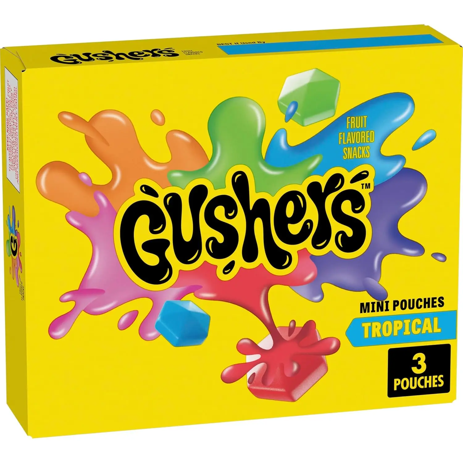 Gushers Tropical Fruit Flavored Snacks, Mini Pouches, 3 Ct, 1.32 oz