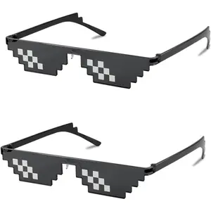 FEISEDY 2PACK Thug Life Sunglasses Funny Pixelated Mosaic Gamer Glasses Party Disco Cool B2876-F2 FEISEDY 2PACK Thug Life Sunglasses Funny Pixelated Mosaic Gamer Glasses Party Disco Cool B2876-F2