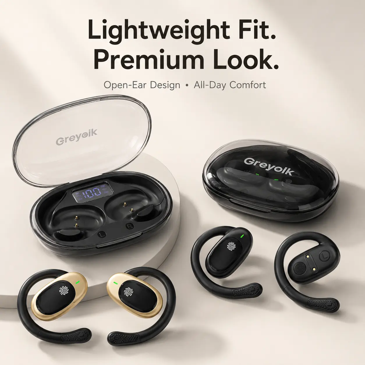 【Best Choice】Open Ear Translation Earbuds, Bluetooth 5.4 Wireless Earbuds with Ear Hooks, 154 Languages Translator, HiFi Stereo Sound, Clear Calls, Touch Control, Comfortable Open-Ear Design for Running, Cycling, Travel, Workout, Perfect Gift, 039