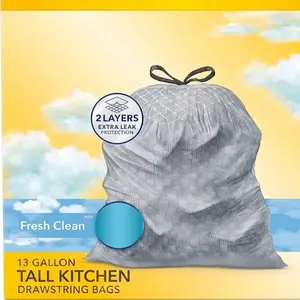 Tall Kitchen Trash Bags, 13 Gallon, Fresh Clean, 80 Count (Package May Vary)