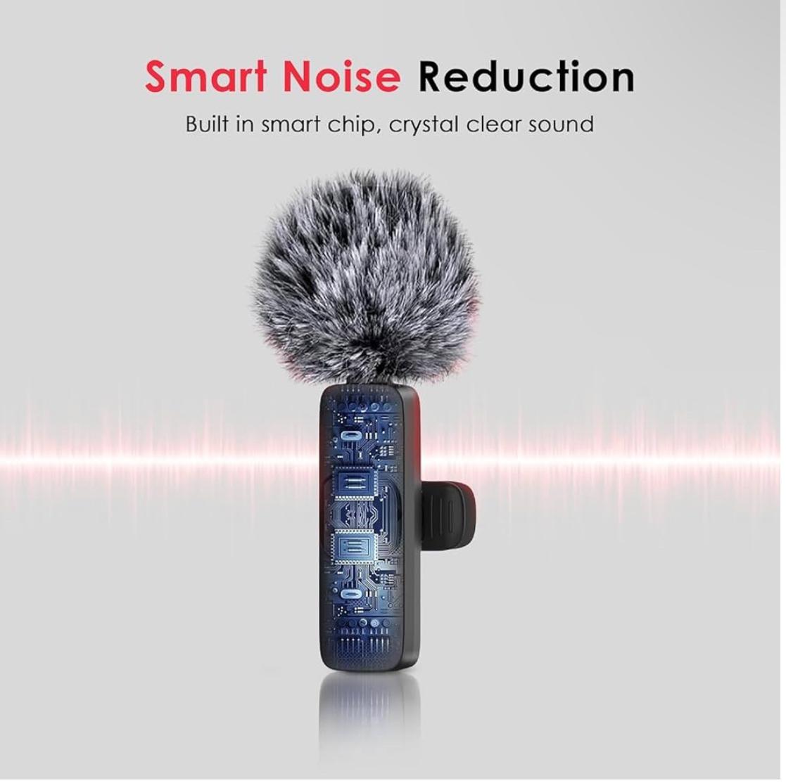 3 in 1 Wireless Microphone for iPhone, Android, Camera, USB-C Microphone, Wireless Lavalier Microphone, Mini Microphone, Noise Canceling Lapel Mic for Interview Video Podcast Vlog