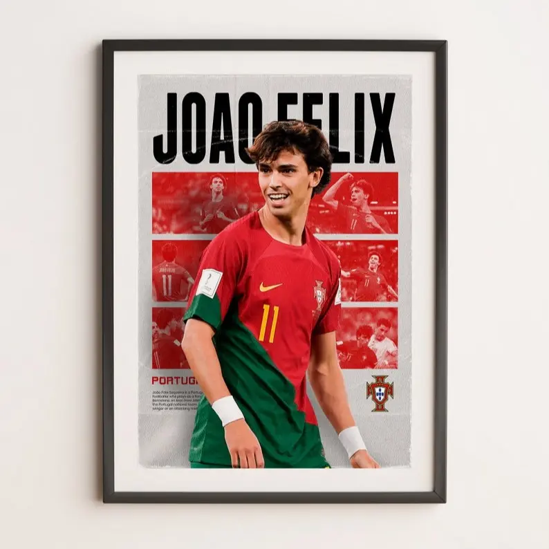 Joao/Felix Portugal, Printable Sport Wall Art, Soccer Print Poster (PRODUCT DOES NOT INCLUDE FRAME)