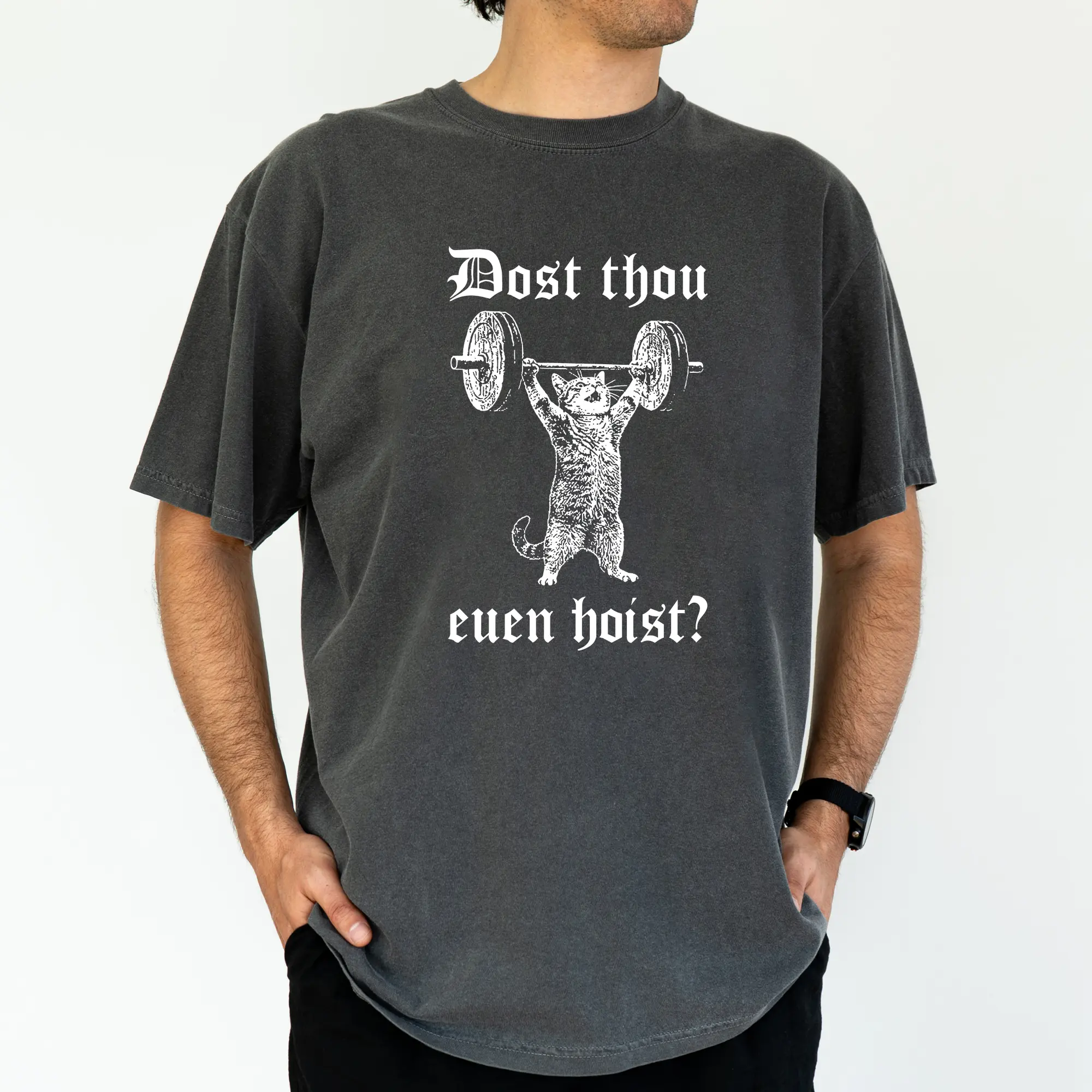 ChicCotton Dost Thou Even Hoist Comfort Colors Shirt, Medieval Gym Men T-shirt, Funny Gym Graphic Tee For Men, Knight Weightlifting Men Clothing