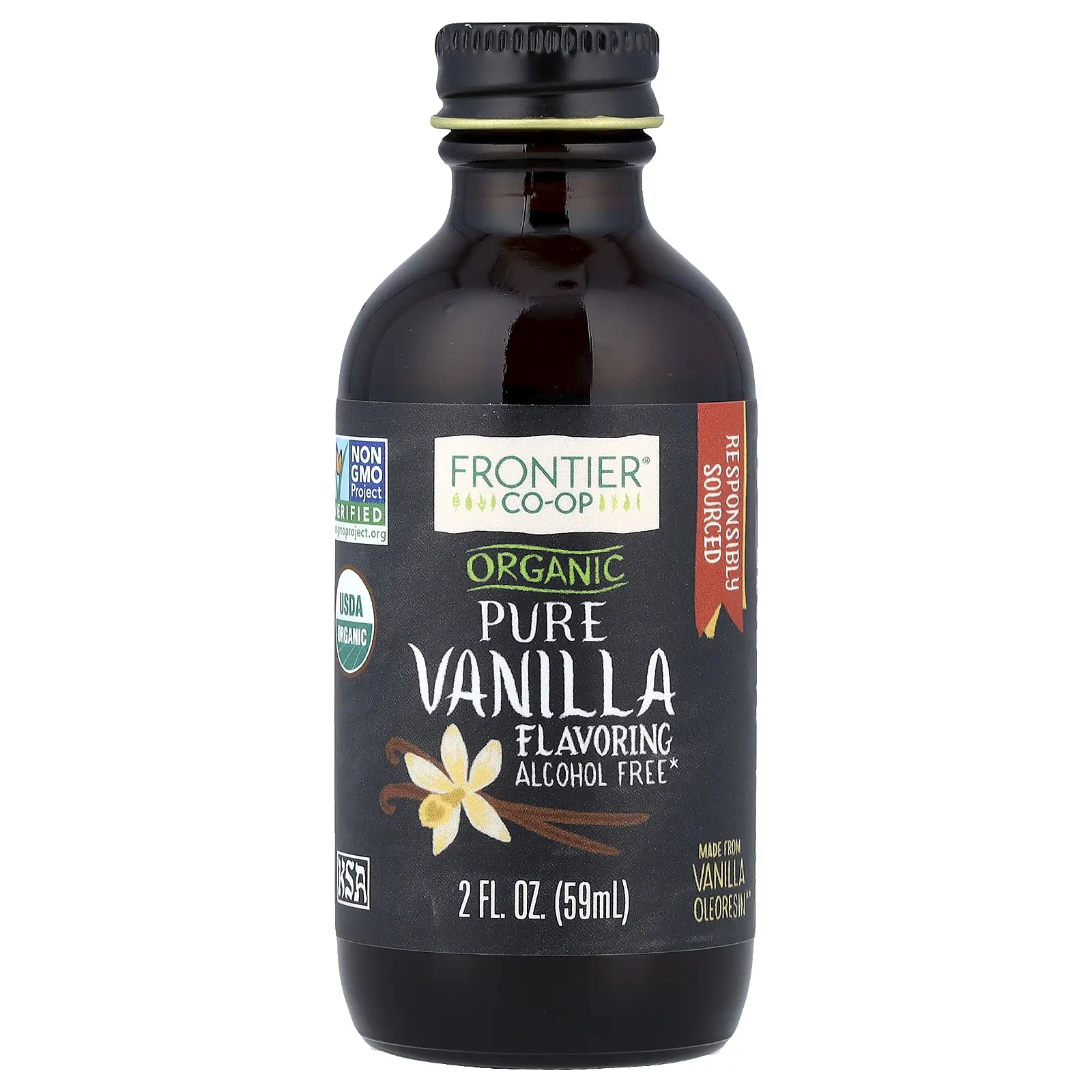 Frontier Co-op Organic Pure Vanilla Flavoring, Alcohol Free, 2 fl oz (59 ml) Frontier Co-op Organic Pure Vanilla Flavoring, Alcohol Free, 2 fl oz (59 ml)