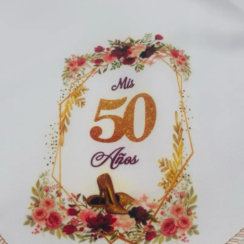 12-Piece Multipack Printed Fabric Napkins, 50th Anniversary Keepsake Tableware Accessory, Multipack Napkins, Printed Napkins