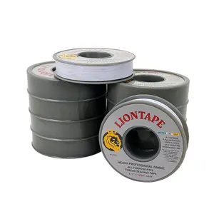 Liontape G701 10-Pack 1/2" x 1200" (100-Ft) Heavy Duty Professional Teflon Tape, for Water/Oil/Gas, 4-Mil, High Density, Up to 12000 psi, Grey