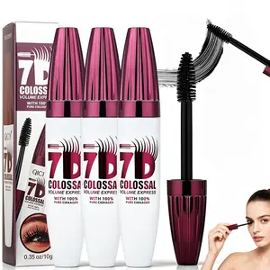 7D Waterproof Volume Mascara, Black Lengthening Thickening Softer Fuller Lashes Mascara,Long Lasting Natural Curling Lashes for Professional Eye Makeup, for Women and Girls Cosmetic