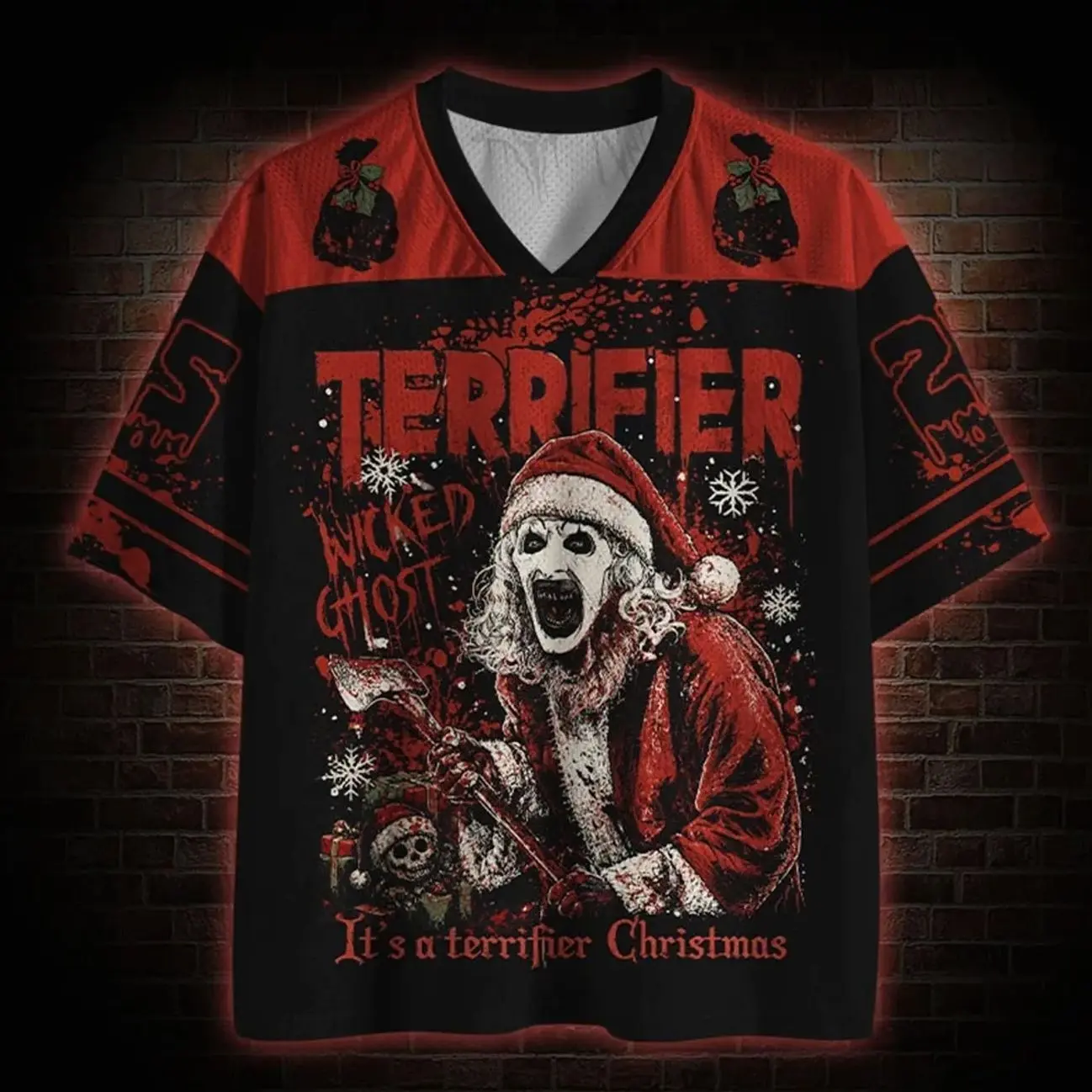 It's a Terrifier Christmas Mesh Jersey 2U7