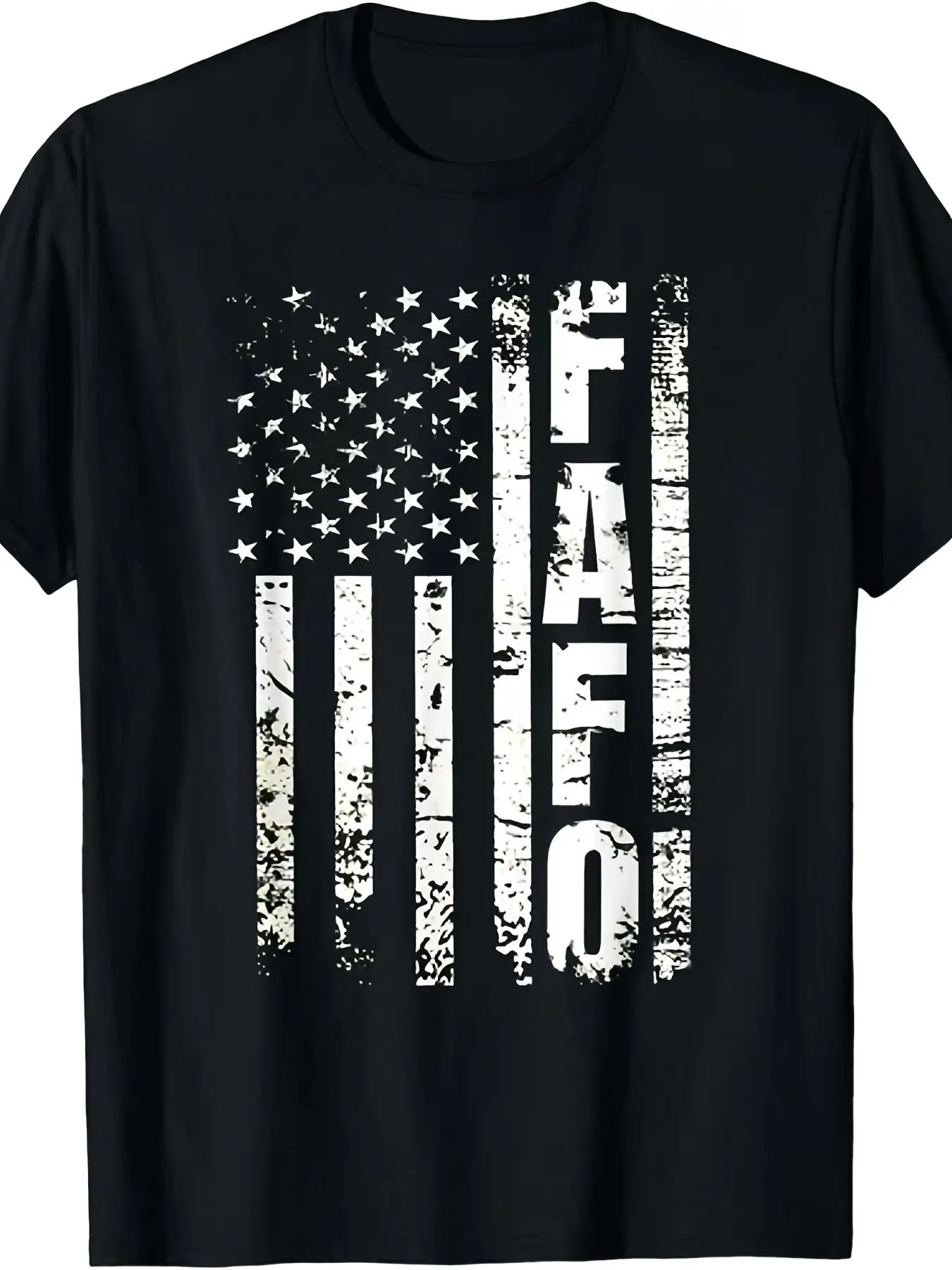 FAFO American Flag Graphic Pattern Hoodie, Casual Streetwear Essentials, Patriotic Vintage Design, Black Casual Pullover with Bold White Letters, Unisex Regular Fit Crew Neck, All-Season Comfort, Durable Fabric, Plus Size