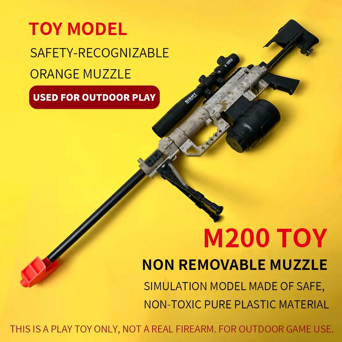 Best m200 Model Gel Blaster Toy Dual Mode Single Auto,Outdoor toy ,A great holiday gift or birthday present.Safe Orange Tip,Age 14+