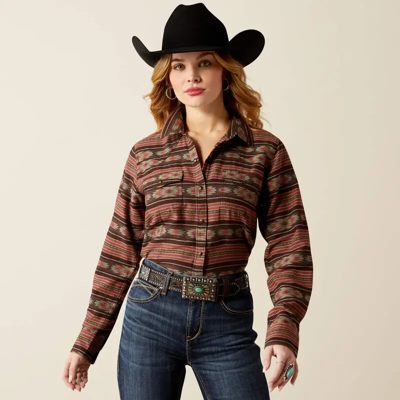 Ariat Women's Everyday Soft Silt Serape Button Long Sleeve Western Shirt 10053884