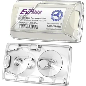 EZ Pass Holder for Windshield: Toll Pass Tag Transponder Holder for , Upgraded Alternative to EZPass Mounting Strip,  Ipass & EZ Pass Suction Cup Mount  Travel Road Trip Essentials Gifts