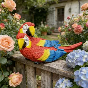Realistic Bird Parrot Outdoor Garden Decor, Indoor and Outdoor Ornament, Resin Animal Statue for Garden, Patio, Lawn, Courtyard