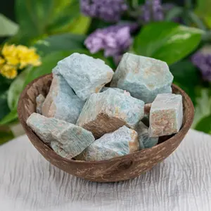 Down To Earth Amazonite Raw 1-2 Inch Rough Pieces for Stress Relief & Emotional Healing Chakra Healing Water Element Virgo Astrological Sign
