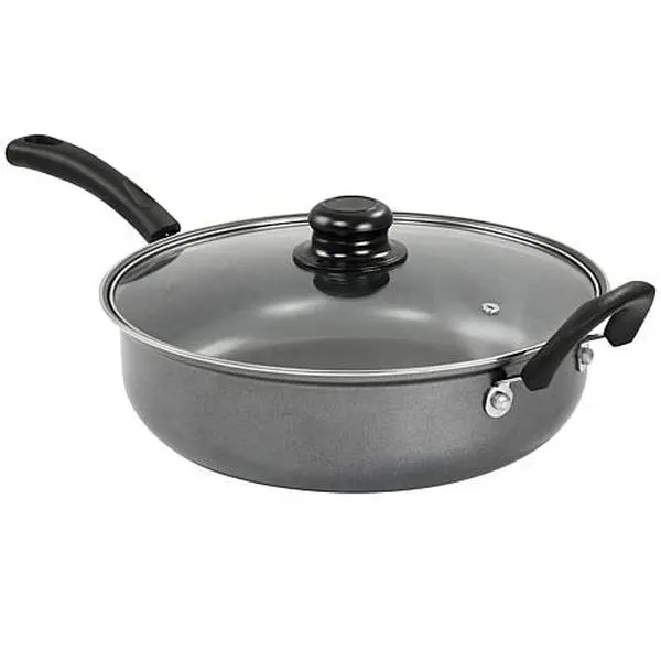 Gibson Everyday 11" Highberry Chicken Fryer with Lid in Grey
