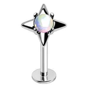 Moonlight Stone North Star Flat Back Stud - 316L Stainless Steel