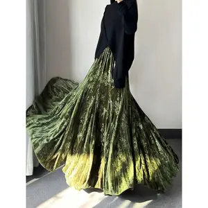 Vintage printed long dress, elegant women’s long dress, a perfect choice for both casual and formal occasions, autumn and winter fashion GARMENTARY