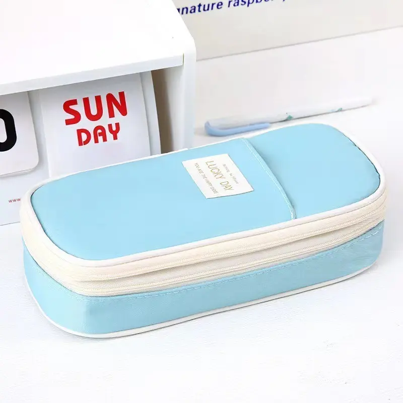 Cute Pencil Case, Aesthetic Pen Pouch, Colored Large Pencil Bag with Zipper, Kawaii Stationery Storage and Organizer, School Supplies for Teen and Adult Girls