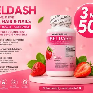 Princessda LLC Beldash Strawberry Flavor Collagen Beauty Supplement, 60 Capsules with Strawberry Extract, Vitamins, Healthcare & Nutrient Support (3 for $50)