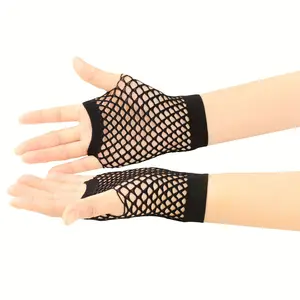 Fishnet Gloves Short Hollow Fingerless Gloves