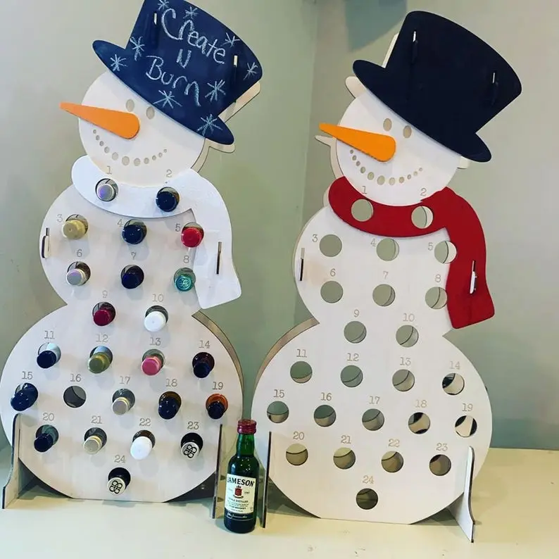 Advent calendar for adult hold 24 days of your favorite liquor, chalkboard hat to write your own message