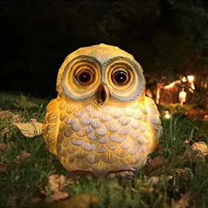 Solar Powered Owl Design Garden Light, Creative Resin Craft Desktop Ornament, Outdoor Solar Light for Garden Decoration, Courtyard Layout, Balcony, Corridor