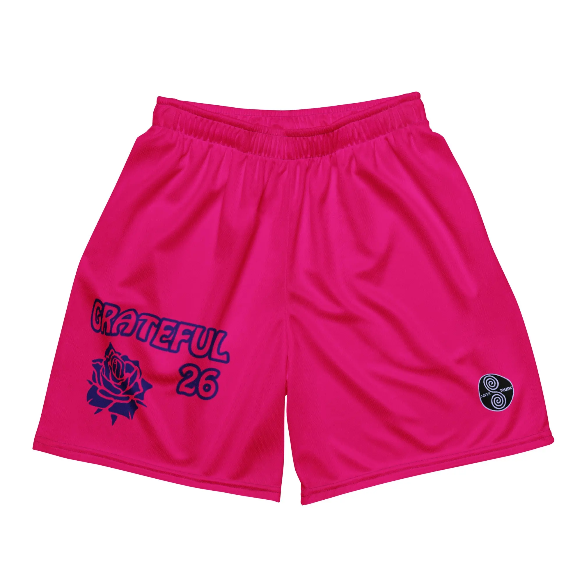 "Sugar Magnolia" Pink Bear Recycled Basketball Shorts