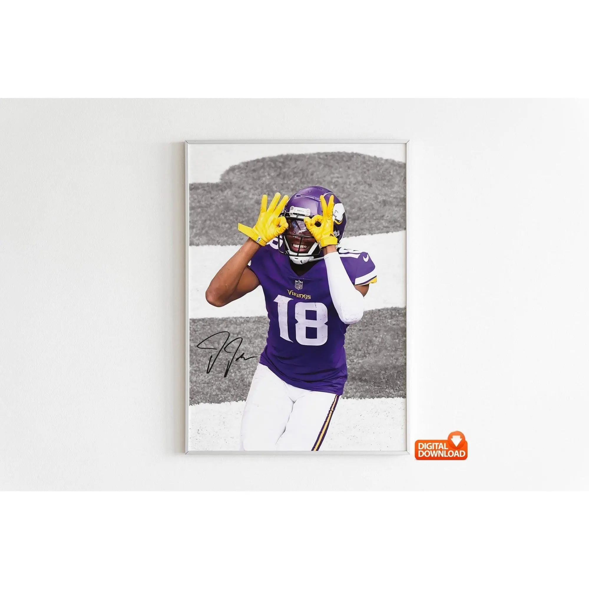 Justin Jefferson Poster, Signed Football Poster, Best Gift For Fans( Unframed - Print Only )