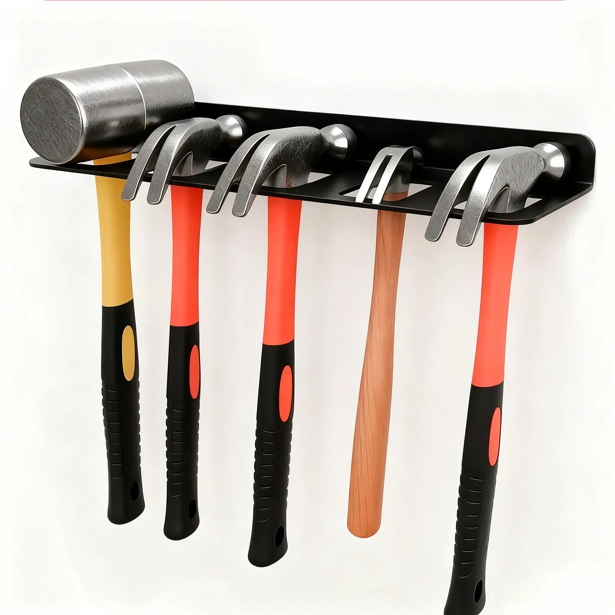Wall-Mounted Hammer Rack, Heavy-Duty Metal Tool Storage, Strong Load Capacity for Garage Workshop Home Studio, Compatible with Sledgehammers Axes, Garage Tool Organizer Wall Mount, Construction Tool Organizer, Tool Storage Racks, Garage Tool Organiser