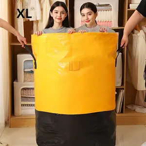 Heavy-Duty Moving Bag with Handle & Safety Drawstring Closure, Large Capacity Foldable Storage Organizer for Travel, Home, Dorm Essentials, Space Saver Bags