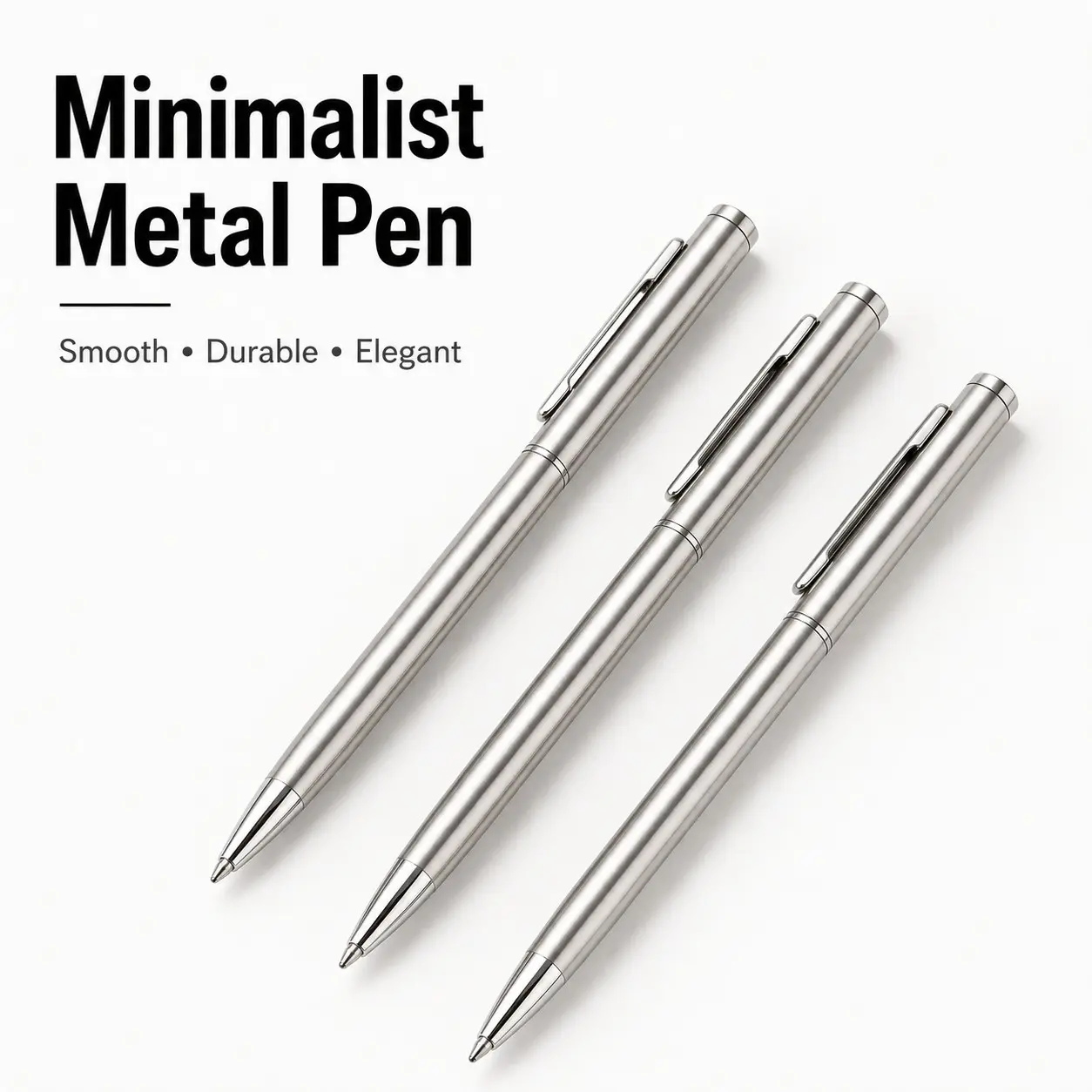 Luxury Metal Pen, Smooth Writing Ballpoint Pen, Minimalist Executive Pen for Office, Business & Gift, Writing Pens, Writing Tools, Work Pens