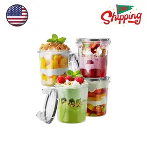 Overnight Oats Containers with Lids, 4 Pack 13oz Overnight Oats Jars