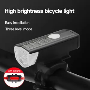 Bicycle lights suitable for night riding USB rechargeable bicycle front and tail light kit IP65 waterproof, 3+4 modes, fast charging, easy to install