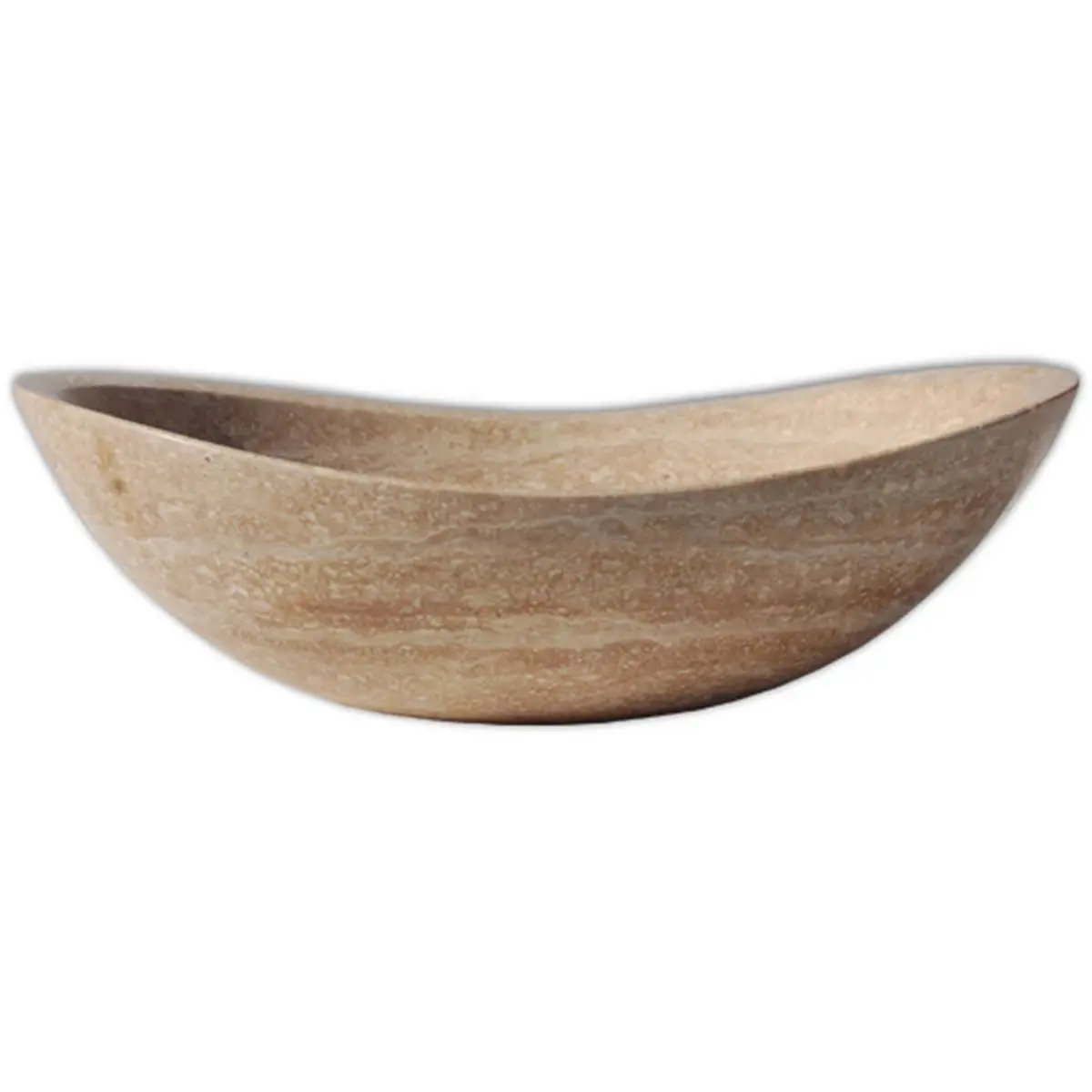 Eden Bath EB-S005BT-H Stone Canoe Sink- Honed Beige Travertine