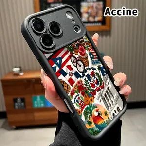 PuertoRico Reverie Pattern TPU Phone Case for iPhone 17 Pro Max 16 15 14 Plus 13 12 Mini 11 XR X XS Air E Shockproof Full Camera Protection Durable Slim Silicone Cover Smartphone Casing