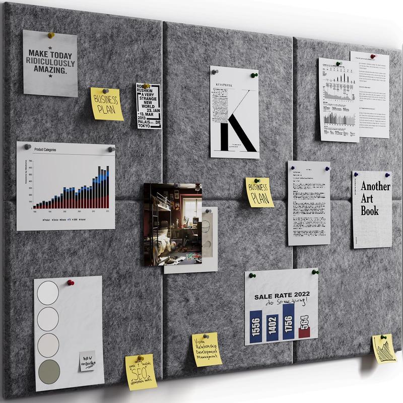 Cork Board, 6pcs Square Message Board, Wall Decor, Photo Board, Office Decor, Home Decor, Office Supplies, School Supplies, Ornaments, Home Decor Accessory