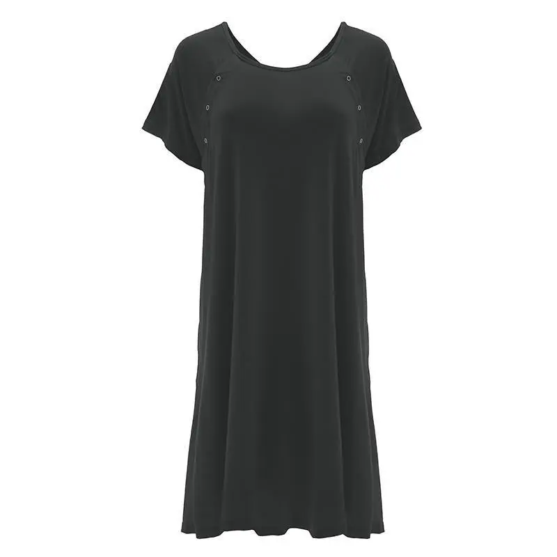 Women's Solid Bamboo Labor and Delivery Hospital Gown - Midnight