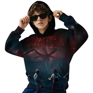 Stranger Things Teen Sweatshirt Jogging Clothing Hoody pullover gift Hooded sweater kids Anime movie children funny fancy Casual fancy long sleeve Tees sport D1229-005