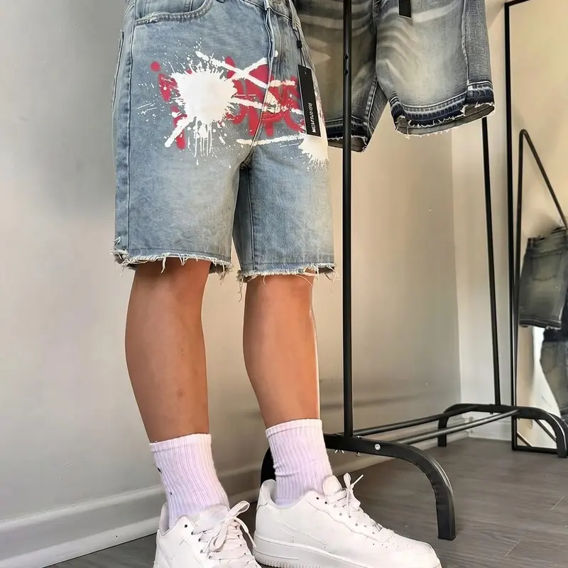 Men's Loose-Fit Street Style Shorts, Loose Fitting Shorts, Casual Breathable, Menswear Streetwear All-Season Plain Design, Breathable Cotton Material, Ideal for Daily Wear & Summer Commuting