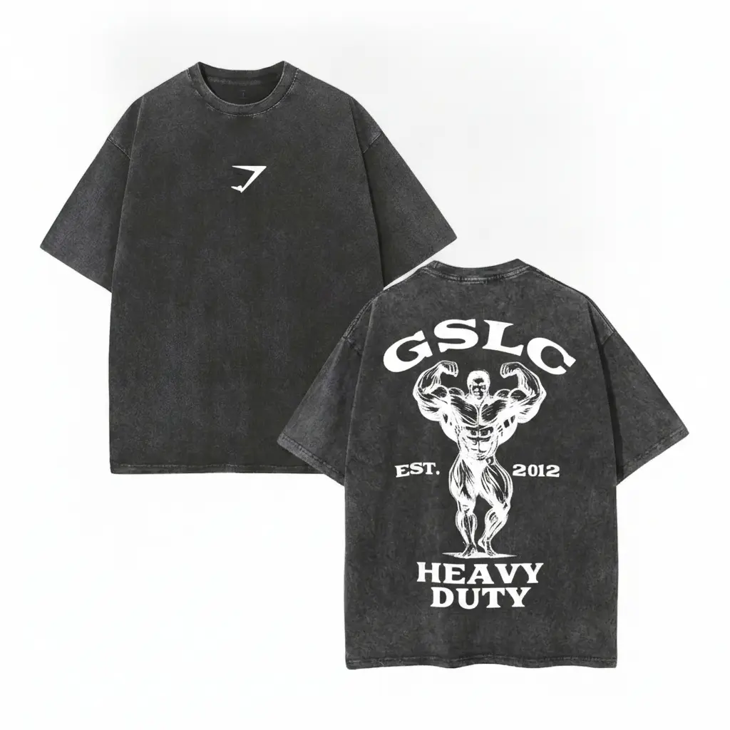 Men's Vintage Wash T-Shirt, Heavyweight Pure Cotton Retro Streetwear Top, Breathable Crew Neck for Gym & Casual Wear, Fashion Apparel, Male Clothing