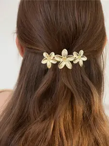 1pc Women's Floral Metal Spring Clip, Princess Style Barrette Hair Accessory, Daily & Holiday Gift, Hair Claws, Hair Slide, Hair Barrettes, Flower Hair Clips, Hairpin